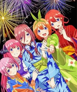 Quintessential Quintuplets Girls Fireworks Paint By Number