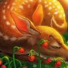 Resting Deer Among Strawberries Paint By Number