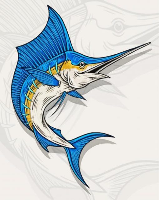 Sailfish Fish Art Paint By Number