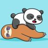 Sleepy Panda And Sloth Paint By Number