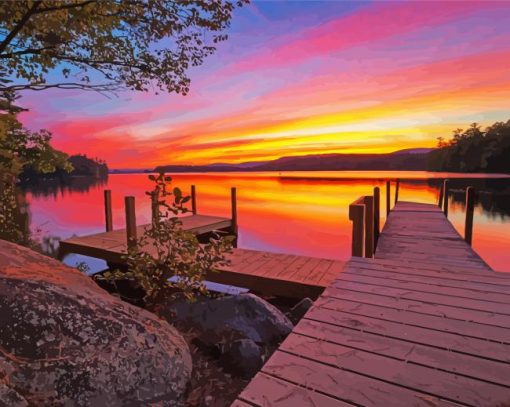 Squam Lake At Sunset Paint By Number