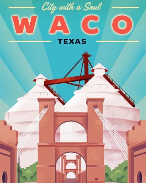 Texas Waco City Paint By Number