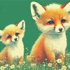 Two Wild Baby Foxes Paint By Number