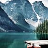 Two Boats With Mountain View Landscape Paint By Number