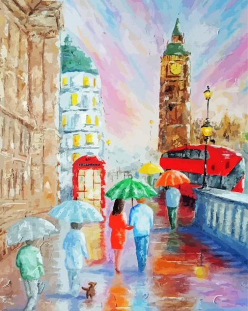 Under The Umbrella London paint by numbers