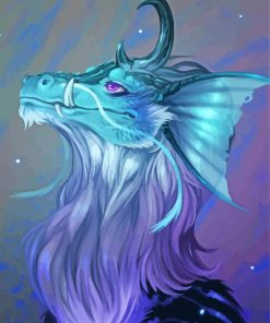 Unicorn Dragon Side Profile Paint By Number