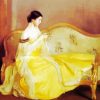 Vintage Woman In Yellow Dress Paint By Number