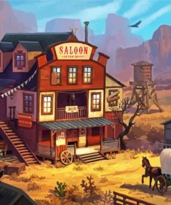 Wild West Saloon paint by number