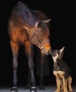 Adorable Horse And Dog Paint By Number