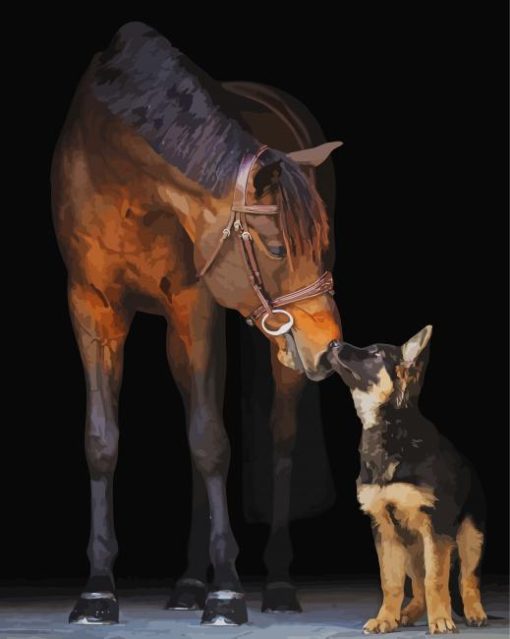 Adorable Horse And Dog Paint By Number