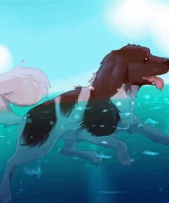 Adorable Dog Swimming Art Paint By Number