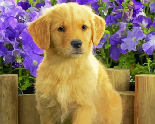 Aesthetic Golden Puppy Dog Paint By Number