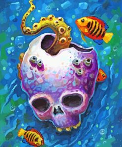 Aesthetic Octopus Skull Paint By Number