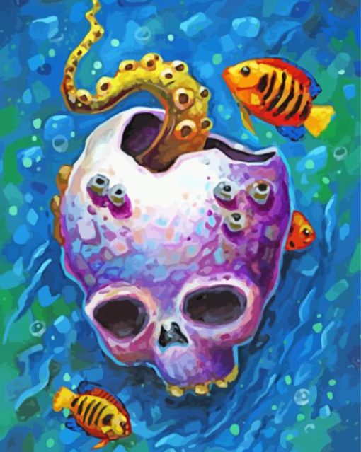 Aesthetic Octopus Skull Paint By Number