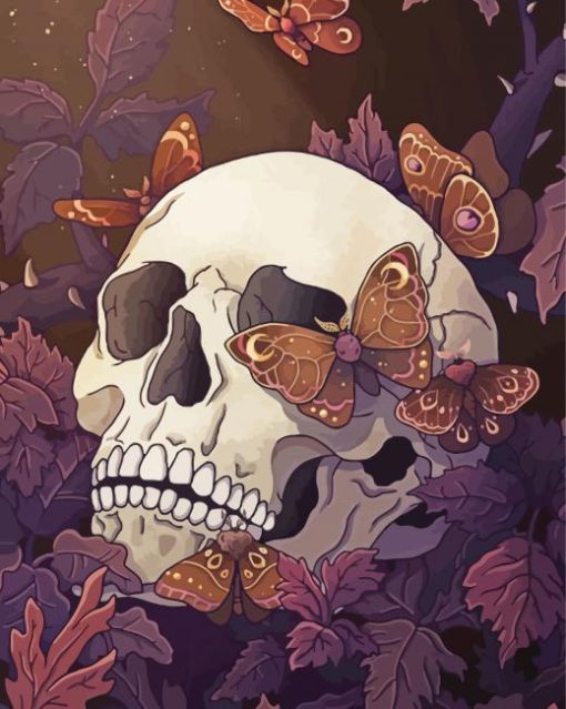 Aesthetic Skull And Butterflies Paint By Number