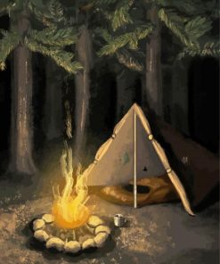 Aesthetic Night Camping Paint By Number