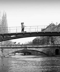 Black And White Lovers In Bridge Paint By Number