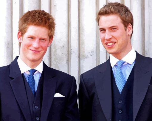 Classy Young Prince William And Harry Paint By Number