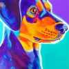 Colorful Black And Tan Coonhound Paint By Number