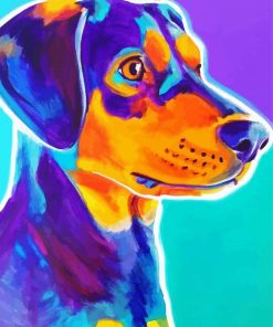 Colorful Black And Tan Coonhound Paint By Number