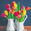 Colorful Tulip Flower Vase Paint By Number