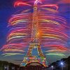 Colorful Eiffel Tower Light Paint By Number