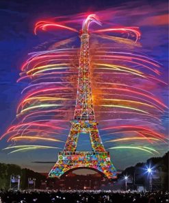 Colorful Eiffel Tower Light Paint By Number