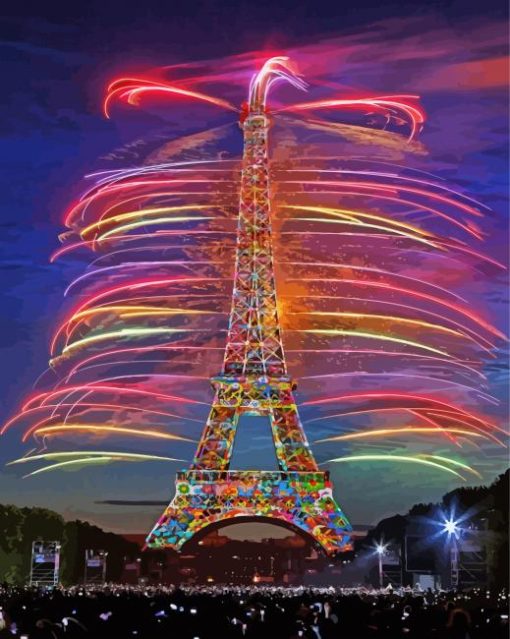 Colorful Eiffel Tower Light Paint By Number