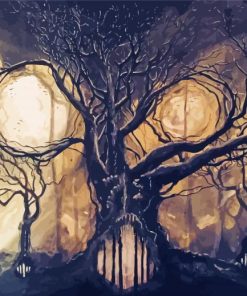 Dark Creepy Forest Art Paint By Number