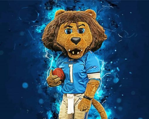 Detroit Lions Roary Mascot Paint By Number