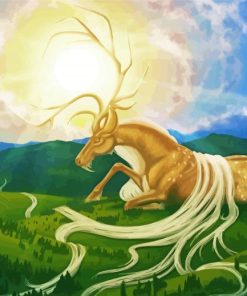 Fantasy Giant Gold Deer Paint By Number