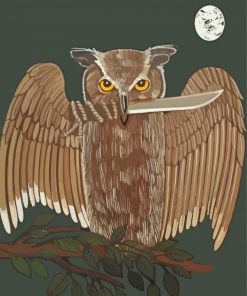 Fierce Owl Bird Art Paint By Number