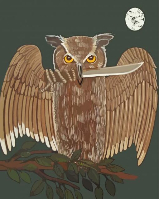 Fierce Owl Bird Art Paint By Number