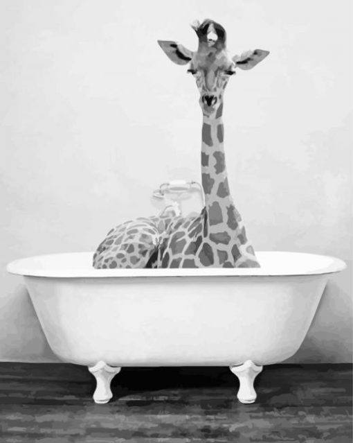 Giraffe Bathing Paint By Number