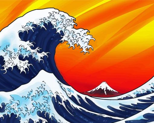 Japanese Wave Seascape Paint By Number