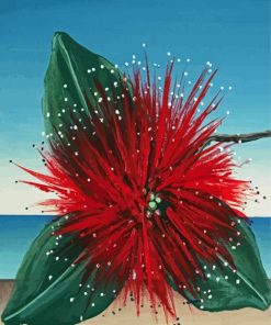 Lonely Pohutukawa Flower Art Paint By Number