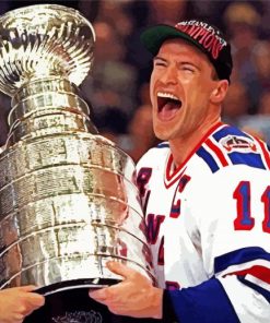 Mark Messier With A Trophy Paint By Number