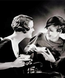 Monochrome Women Drinking Tea Paint By Number