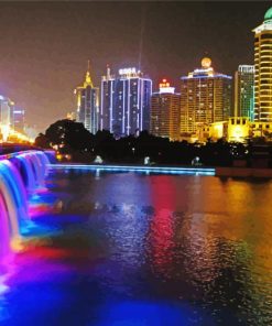 Nanning City By Night Paint By Number