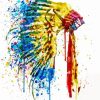 Native American Feather Headdress Paint By Number