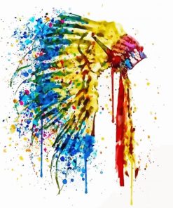 Native American Feather Headdress Paint By Number