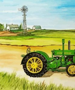 Old John Deere Tractor Paint By Number