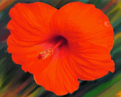 Orange Hibiscus Flower Art Paint By Number