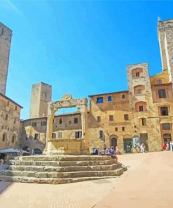 Piazza Della Cisterna San Gimignano Paint By Number