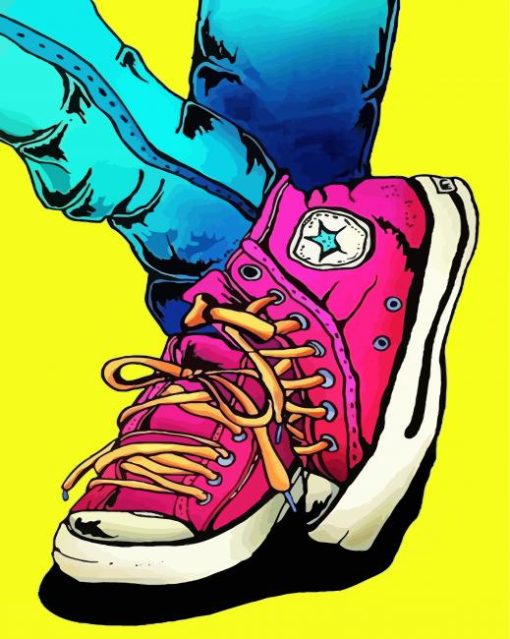 Pink Pop Art Converse Paint By Number