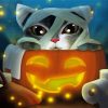 Pumpkin Halloween Cat Art Paint By Number