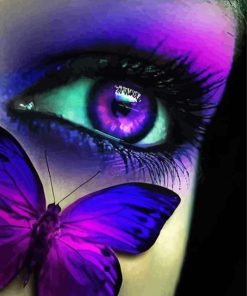 Purple Eye And Butterfly Paint By Number