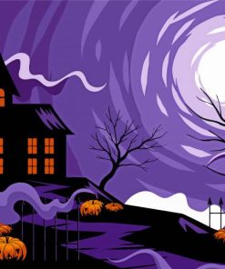 Purple Halloween Paint By Number