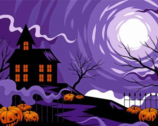 Purple Halloween Paint By Number