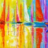 rainbow sailboats paint by number